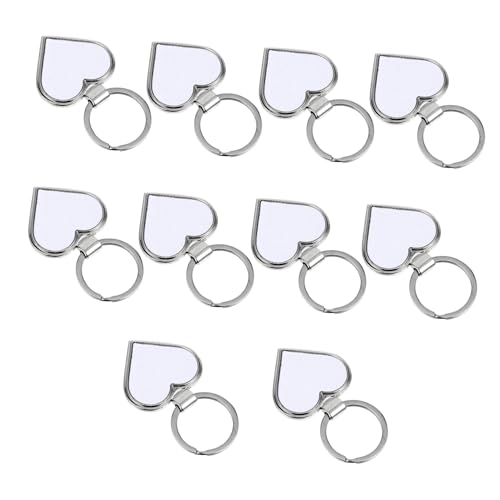 ARTSEWPLY 10 Stück Teiliges Metall Herzförmige Schlüsselanhänger Blanko DIY Anhänger für Sublimation Wärmeübertragung Personalisierte Schlüsselringe zum Basteln und Dekorieren von ARTSEWPLY