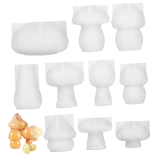 ARTSEWPLY 10 Stück Teiliges Pilz Silikonformen für Epoxidharz DIY Handwerk Kreative Glatte Pilz Gießformen für Schmuck und Dekoration Vielseitig für Bastelanfänger und Geschenkideen von ARTSEWPLY
