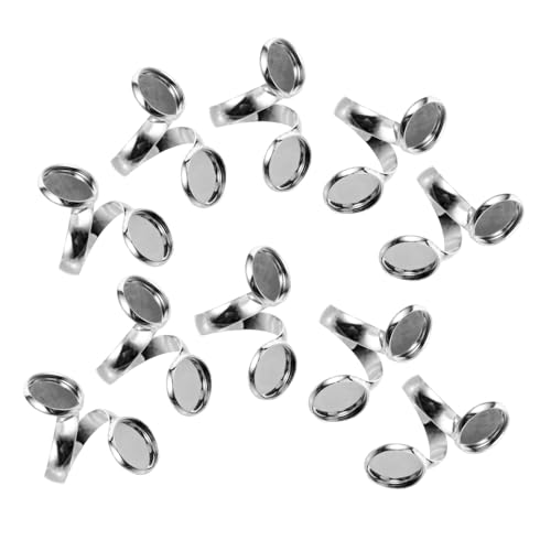 ARTSEWPLY 10 Stück Teiliges Verstellbare Ringrohlinge aus Edelstahl Flache Basis für DIY Schmuckherstellung Kompakt und Leicht für Individuelle Fingerringe und Kreative Accessoires von ARTSEWPLY