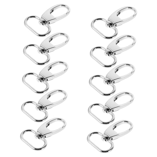 ARTSEWPLY 10 Stück Teiliges Zinklegierung Drehverschluss Schlüsselanhänger Clips Robuste Metallhaken für Taschenriemen Gürtel Schlüsselhalter Vielseitig für DIY Handwerk Silberfarben von ARTSEWPLY