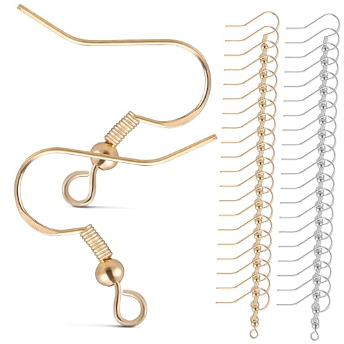 ARTSEWPLY 100 Paare Teiliges Ohrhaken Silber mit Transparenten Ohrstecker stoppern für DIY Schmuckherstellung Stabile Ohrringhaken mit Elegant Geschwungenem Design für Individuelle von ARTSEWPLY