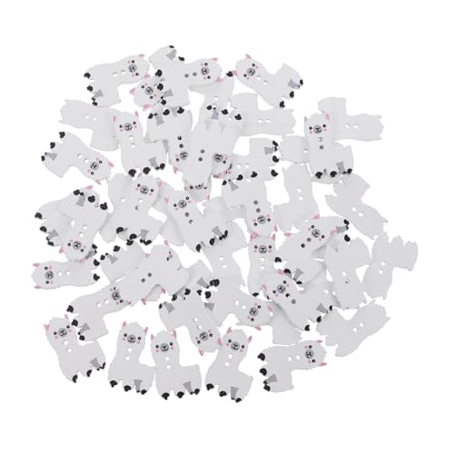 ARTSEWPLY 100 Stück Alpaka Holzknöpfe Zweiloch Knöpfe für DIY Nähen Basteln Kleidung Dekorative Holzknöpfe Tierform Knöpfe für Puppen Hüte Taschen Zubehör von ARTSEWPLY