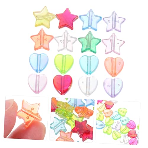 ARTSEWPLY 100 Stück DIY Armband Perlen Transparente Acryl Schmuckperlen mit Stern Herzformen Vielseitige Lose Bastelperlen für Halsketten und Freundschaftsarmbänder Glatte Oberfläche ARTSEWPLY 100 Stück DIY Armband Perlen Transparente Acryl Schmuckperlen mit Stern Herzformen Vielseitige Lose Bastelperlen für Halsketten und Freundschaftsarmbänder Glatte Oberfläche von ARTSEWPLY