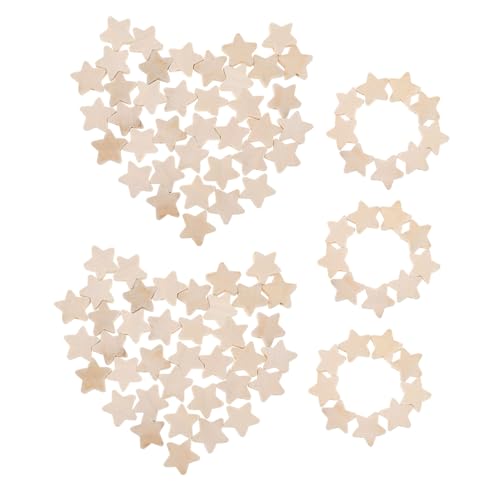 ARTSEWPLY 100 Stück DIY Holzperlen Fünfzackige Sterne für Schmuckherstellung Kreative Bastelprojekte Kinderhandwerk für Armbänder Girlanden und Mehr von ARTSEWPLY