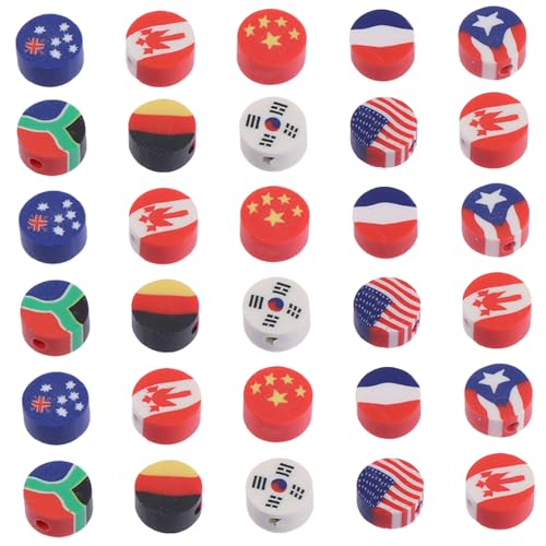 ARTSEWPLY 100 Stück DIY Länderflaggen Polymer Tonperlen für Schmuckherstellung Weiche Beads Bastelset für Armbänder und Accessoires für zu Weihnachten und Besonderen Anlässen ARTSEWPLY 100 Stück DIY Länderflaggen Polymer Tonperlen für Schmuckherstellung Weiche Beads Bastelset für Armbänder und Accessoires für zu Weihnachten und Besonderen Anlässen von ARTSEWPLY