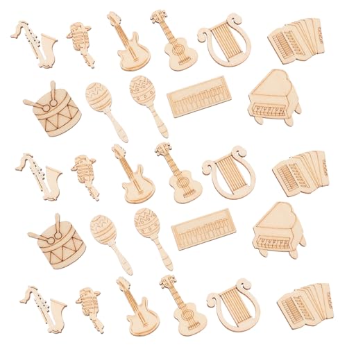 ARTSEWPLY 100 Stück Holzscheiben Musik Instrumentenform Unbearbeitete Holzplättchen für DIY Bastelprojekte Leichte Glatte Holzstücke Dekorative Baumscheiben für Kreative Handwerksarbeiten ARTSEWPLY 100 Stück Holzscheiben Musik Instrumentenform Unbearbeitete Holzplättchen für DIY Bastelprojekte Leichte Glatte Holzstücke Dekorative Baumscheiben für Kreative Handwerksarbeiten von ARTSEWPLY