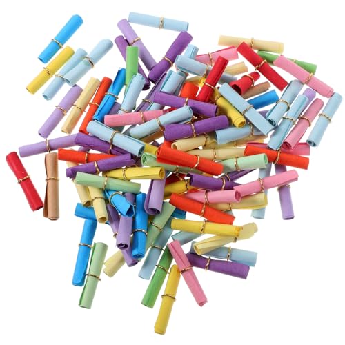 ARTSEWPLY 100 Stück Mini Papierrollen Bunte Liebesbotschaften Wishing Paper Scrolls Für Wunschflaschen Vintage Karten Beschriften Romantische Dekoration Geschenkideen von ARTSEWPLY