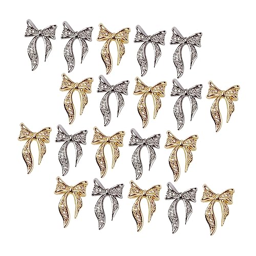 ARTSEWPLY 100 Stück Nagel Patches für DIY Maniküre Kreative Schleifen Nageldekoration Goldene und Silberne Designs für Nagelkunst und Manikuristen von ARTSEWPLY