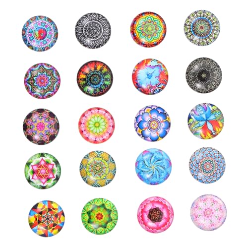 ARTSEWPLY 100 Stück Retro Glas Anhänger DIY Schmuck Zubehör für Handwerk und Langlebig Bunte Muster für Ohrringe und Accessoires Vielseitig für Basteln von ARTSEWPLY