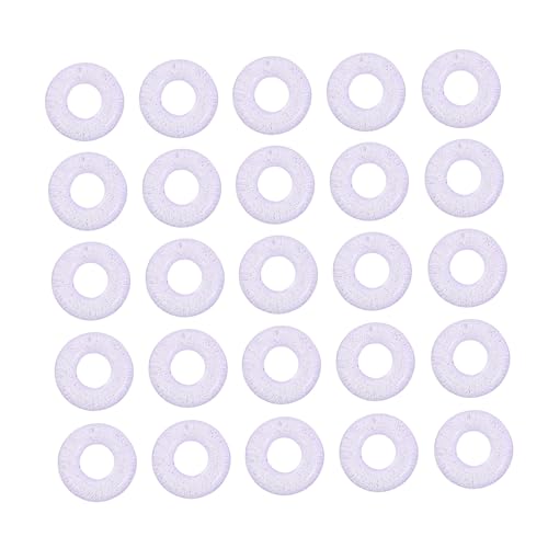 ARTSEWPLY 100 Stück Teiliges DIY Schmuckzubehör Runde Glasperlen in Lila mit Silberglitzer Hochwertige Lose Perlen für Selbstgemachte Haarschmuck accessoires und Kreative Bastelprojekte von ARTSEWPLY