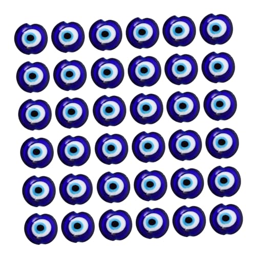 ARTSEWPLY 100 Stück Türkische Blaue Glasperlen Flach Rund Evil Eye Anhänger für Schmuckherstellung DIY Armband Halskette Basteln Zubehör Langlebig Glänzend von ARTSEWPLY
