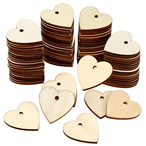 ARTSEWPLY 100 Stück Unfertige Holzherz Scheiben mit Löchern DIY Bastelmaterial für Hochzeitsdekoration Party Embellishment und Geschenkanhänger Juteseil von ARTSEWPLY