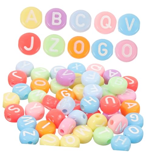 ARTSEWPLY 100Stücke Bunte Acrylbuchstabenperlen Farbenfrohe DIY Alphabetperlen für Armbänder Schmuckherstellung und Kreative Bastelprojekte von ARTSEWPLY