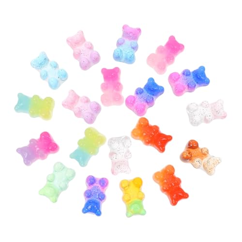 ARTSEWPLY 100Stücke Glitter Pulver Candy Bär Charms für DIY Telefonverzierung Harz Zubehör für Handwerksprojekte Schmuckherstellung und Dekorative Anwendungen von ARTSEWPLY