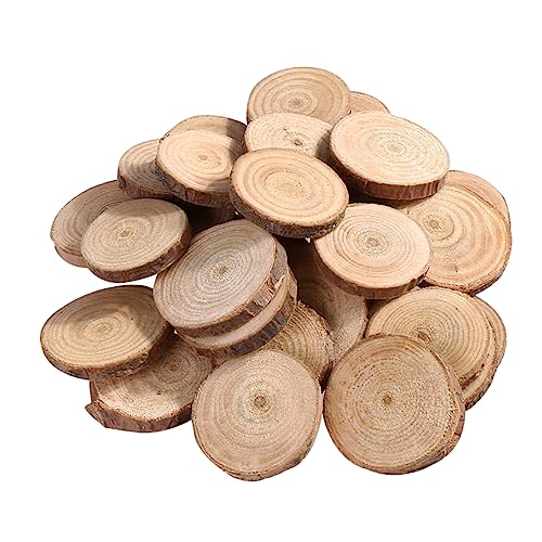 ARTSEWPLY 100Stücke Naturholzscheiben Doppelseitig Poliert Runde Holzplatten für DIY Bastelprojekte Hochzeitsdekoration und Fotorequisiten für Tischdeko von ARTSEWPLY