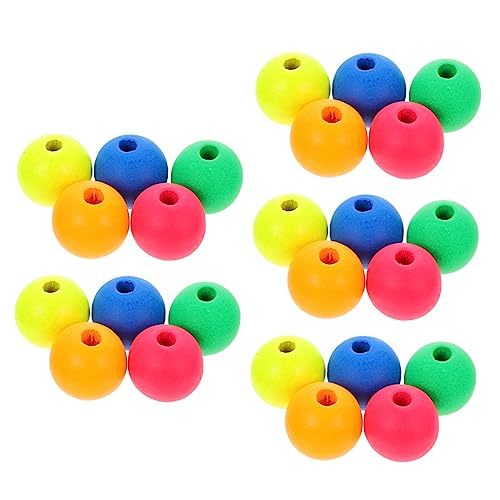 ARTSEWPLY 100Stücke Runde Bunte Holzperlen für DIY Schmuck und Girlanden Handwerksperlen mit Großem für Kreative Bastelprojekte und von ARTSEWPLY