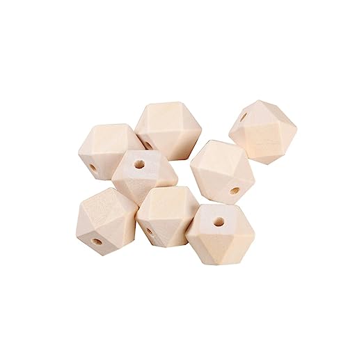 ARTSEWPLY 100Stücke Unfertige Holzperlen Naturfarbe Achtkantige DIY Spacer Perlen für Handwerksprojekte Schmuckherstellung von ARTSEWPLY