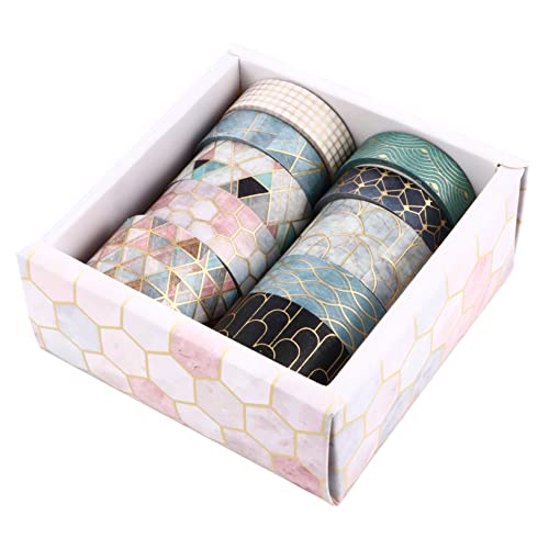 ARTSEWPLY 10Rollen Washi Tape Dekoratives Klebeband für Scrapbooking DIY Projekte Partydekoration Abnehmbar Hinterlässt Rückstände Geometrische von ARTSEWPLY