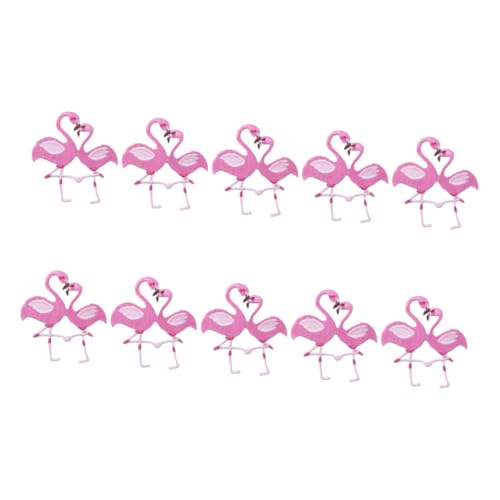 ARTSEWPLY 10Stücke Flamingo Aufnäher Iron Patches für Taschen Kleidung Hüte Applikationen für DIY Projekte Einfach Anzubringen und Langlebig von ARTSEWPLY