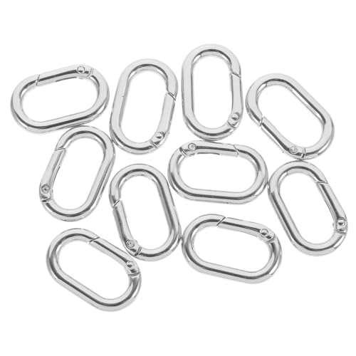 ARTSEWPLY 10Stücke Metall Ovaler Karabiner mit Federschnappverschluss Robuster Clip für Handtaschen Rucksäcke Schlüsselringe und DIY Projekte Korrosionsbeständig und Leicht von ARTSEWPLY