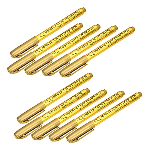 ARTSEWPLY 10Stücke Metallic Ölfarbenstifte Graffiti Marker für DIY und Bastelprojekte und Schwarzem Glänzende Farben für Gestaltung von ARTSEWPLY