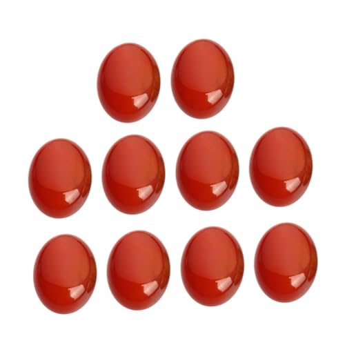 ARTSEWPLY 10Stücke Rote Steine Oval DIY Zeitsteine für Schmuckherstellung Bastelmaterialien für Kreative Dekorationen von ARTSEWPLY