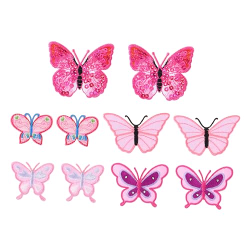 ARTSEWPLY 10Stücke Schmetterling Applikationen Stickerei Patches für DIY Flicken zum Aufbügeln oder Annähen für Kleidung Taschen und Lebendige Farben von ARTSEWPLY
