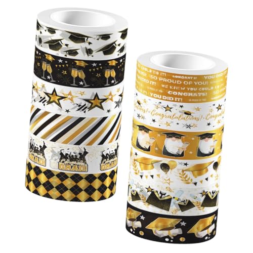 ARTSEWPLY 12 Rollen Dekoratives Washi Tape mit Gold-transparentem Design Selbstklebendes Papierband für Scrapbooking DIY Bastelprojekte Abschlussmotive Leicht Abreißbar und Rückstandsfrei ARTSEWPLY 12 Rollen Dekoratives Washi Tape mit Gold-transparentem Design Selbstklebendes Papierband für Scrapbooking DIY Bastelprojekte Abschlussmotive Leicht Abreißbar und Rückstandsfrei von ARTSEWPLY