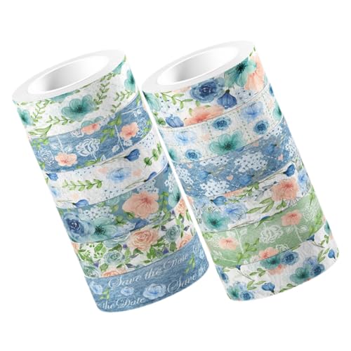 ARTSEWPLY 12 Rollen Selbstklebendes Washi Tape Aquarellblumen Dekoratives Klebeband für Scrapbooking DIY Tagebuch Geschenkverpackung Vintage Transparentes Masking Tape ARTSEWPLY 12 Rollen Selbstklebendes Washi Tape Aquarellblumen Dekoratives Klebeband für Scrapbooking DIY Tagebuch Geschenkverpackung Vintage Transparentes Masking Tape von ARTSEWPLY