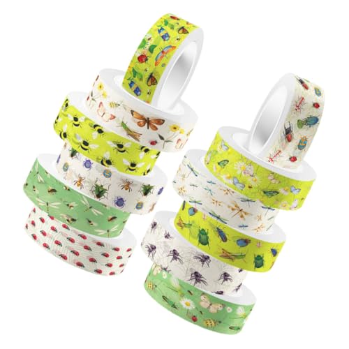 ARTSEWPLY 12 Rollen Transparente Washi Tape mit Insekten motiv Selbstklebendes Scrapbooking Klebeband für DIY Basteln Scrapbook Dekoration Vielseitige Handbuch Tagebuchgestaltung ARTSEWPLY 12 Rollen Transparente Washi Tape mit Insekten motiv Selbstklebendes Scrapbooking Klebeband für DIY Basteln Scrapbook Dekoration Vielseitige Handbuch Tagebuchgestaltung von ARTSEWPLY
