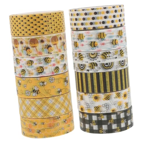 ARTSEWPLY 12 Rollen Washi Tape Set mit Bienenmotiv DIY Dekorationsklebeband für Scrapbooking Journal und Bastelprojekte Leicht Abreißbar und Vielseitig Einsetzbar von ARTSEWPLY