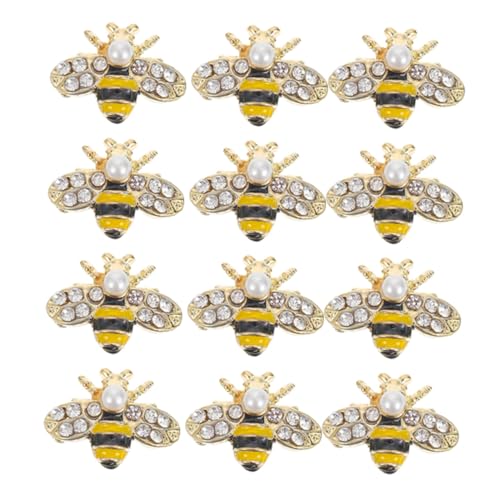 ARTSEWPLY 12 Stück Teiliges Bienen Nagelcharms aus Langlebiger Legierung Niedliche DIY Nageldekoration für Nagelkunstliebhaber Kreative und Robuste Bienen Nail Art Accessoires von ARTSEWPLY