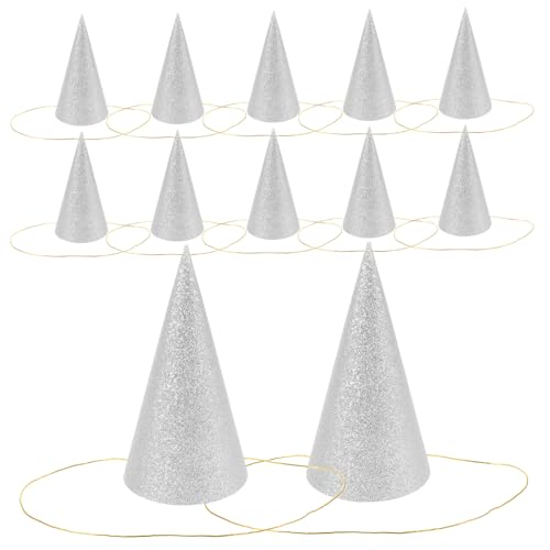 ARTSEWPLY 12 Stück Teiliges Glitzer Partyhüte in Silber Königliches Diadem Design Mini für Erwachsene mit Elastischem Band Festliche Geburtstagsdeko für und Erwachsene von ARTSEWPLY