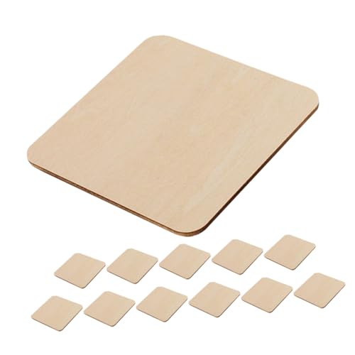 ARTSEWPLY 12pcs Stücke Quadratische Holzspäne Holzausschnittscheiben Kunsthandwerk Aus Holz Bastelholzplatte Holzbretter Zum Basteln Holzspäne Zum Basteln Holzschilder Zum Basteln Buchsbaum von ARTSEWPLY