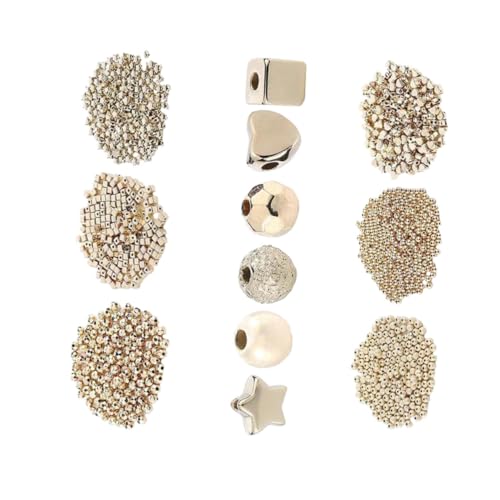 ARTSEWPLY 1300 Stück Teiliges Goldfarbener Schmuckperlen Abstandshalter für DIY Armbänder Halsketten Ohrringe Schmuckherstellung Zubehör Vielseitig Verwendbar für Individuelle Designs von ARTSEWPLY