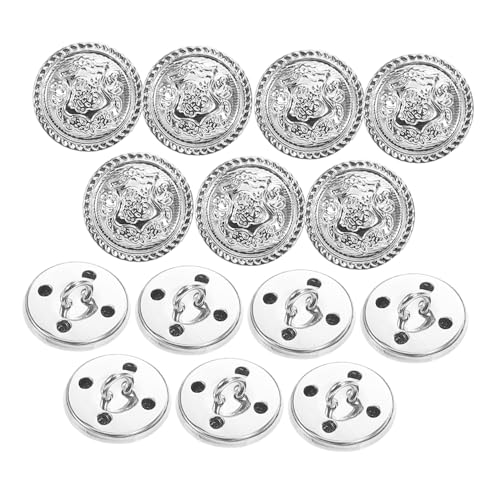ARTSEWPLY 14 Stück Vintage Metallknöpfe Teiliges für Blazer Jacken und Mäntel Silberfarbene Langlebige Knöpfe mit Klassischem Britischem Design für Stilvolle Kleidung von ARTSEWPLY