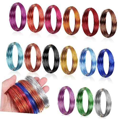 ARTSEWPLY 15 Rollen Bunter Aluminiumdraht Flexibler Schmuckdraht für DIY Bastelarbeiten Geeignet für Schmuckherstellung Armbänder Ohrringe und Mehr von ARTSEWPLY
