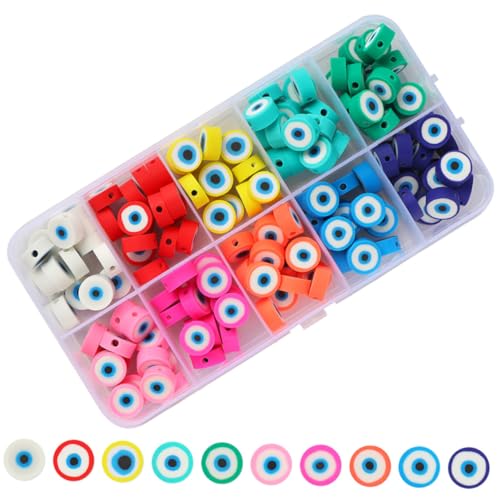 ARTSEWPLY 150 Stück Teiliges Fächer Bunte Kleine Evil Eye Perlen aus Weichem Leichte DIY Schmuckperlen Zubehör für Armbänder Halsketten Ohrringe für Kreative Schmuckherstellung ARTSEWPLY 150 Stück Teiliges Fächer Bunte Kleine Evil Eye Perlen aus Weichem Leichte DIY Schmuckperlen Zubehör für Armbänder Halsketten Ohrringe für Kreative Schmuckherstellung von ARTSEWPLY