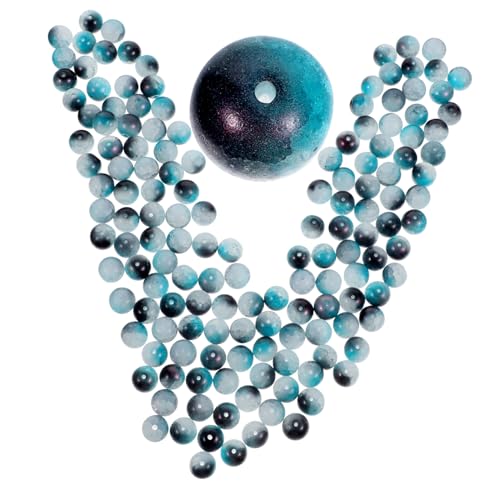 ARTSEWPLY 150 Stück Teiliges Glasperlen Blau Schwarz Glatte Bunte Schmuckperlen zum Auffädeln Natürliche Bastelperlen für DIY Armbänder Haarschmuck und Girlanden Vielseitige Handwerksperlen von ARTSEWPLY