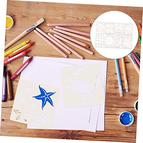 ARTSEWPLY 16 Stück Teiliges Meerestier Schablonen Wiederverwendbare Scrapbook und Wandmalerei Vorlagen Vielseitig für Tür Holz und Heimdekoration Klare Muster für DIY Bastelprojekte von ARTSEWPLY