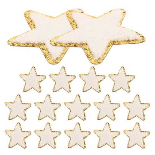 ARTSEWPLY 16 Stück Teiliges Weiße Stern aufnäher mit Goldenen Paillettenrand Selbstklebend und Bestickt zum Aufnähen für Jacken Rucksäcke Shirts Hüte Vielseitige Stoffdekoration und ARTSEWPLY 16 Stück Teiliges Weiße Stern aufnäher mit Goldenen Paillettenrand Selbstklebend und Bestickt zum Aufnähen für Jacken Rucksäcke Shirts Hüte Vielseitige Stoffdekoration und von ARTSEWPLY