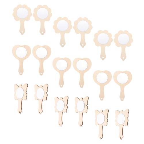 ARTSEWPLY 18 Stück Teiliges DIY Holzspiegel zum Bemalen Handlicher Unbemalter Holz Handspiegel für Kreative Bastelidee für Mädchen Inklusive Formen Blume Schmetterling Herz für ARTSEWPLY 18 Stück Teiliges DIY Holzspiegel zum Bemalen Handlicher Unbemalter Holz Handspiegel für Kreative Bastelidee für Mädchen Inklusive Formen Blume Schmetterling Herz für von ARTSEWPLY