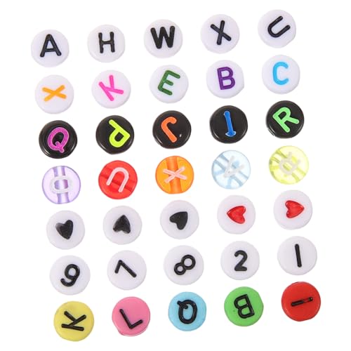 ARTSEWPLY 1900 Stück Teiliges Acryl Buchstabenperlen Leichtes DIY Schmuckzubehör Langlebige Spacer Perlen für Armbänder Halsketten und Bastelprojekte zum Auffädeln und Personalisieren von ARTSEWPLY