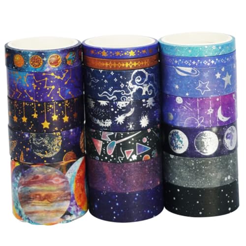 ARTSEWPLY 19Rollen Washi Tape Design Dekorative Klebebänder für Scrapbooking Journaling DIY Projekte Einfach Abreißbar ohne Rückstände von ARTSEWPLY
