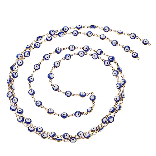 ARTSEWPLY 1M Evil Eye Kette Perlen Schmuckzubehör für DIY Armbänder und Halsketten Emaille Augenkette mit Verbindungslöchern für Schmuckgestaltungen von ARTSEWPLY