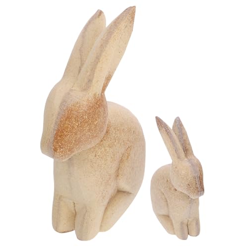 ARTSEWPLY 1Paar DIY Malerei Holz Tierfigur Unvollendete Kaninchen für Bastelprojekte Holzornament für Zuhause Büro und Verzierung von ARTSEWPLY