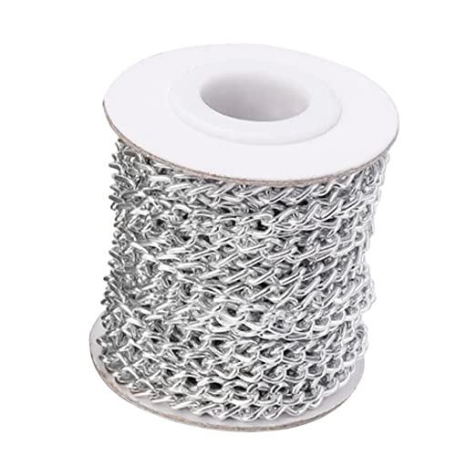 ARTSEWPLY 1Rolle Aluminiumkette für DIY Handwerk Silberne Twisted Link Kette für Taschen Kleidung und Mehr Leicht und Langlebig für Kreative Projekte von ARTSEWPLY