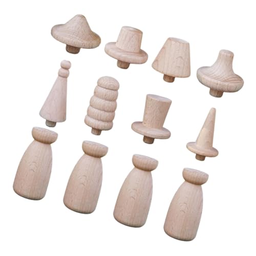 ARTSEWPLY 1Satz Natürliche Unbemalte Holzpuppen Teilig DIY Holzklammerpuppen für Bastelprojekte Fördert Fantasie und Praktische Fähigkeiten von Kindern von ARTSEWPLY