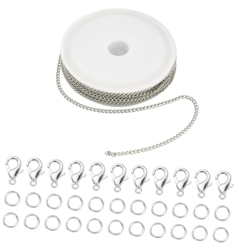 ARTSEWPLY 1Satz Schmuck DIY Zubehör mit Hummerverschlüssen und Flacher Kreuzkette für Armbänder und Anhänger für Schmuckherstellung und Bastelarbeiten von ARTSEWPLY