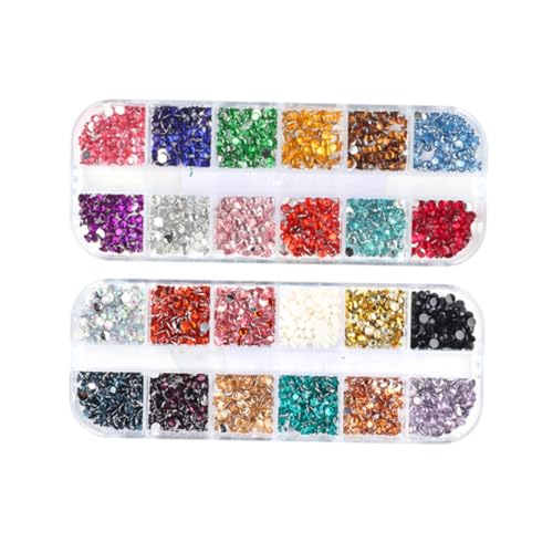 ARTSEWPLY 2 Boxen Boxen Bunte Nagelsteine Flache Runde Strasssteine Nail Art Dekorationen DIY Nagelschmuck für Maniküre Anfänger und Profis ARTSEWPLY 2 Boxen Boxen Bunte Nagelsteine Flache Runde Strasssteine Nail Art Dekorationen DIY Nagelschmuck für Maniküre Anfänger und Profis von ARTSEWPLY